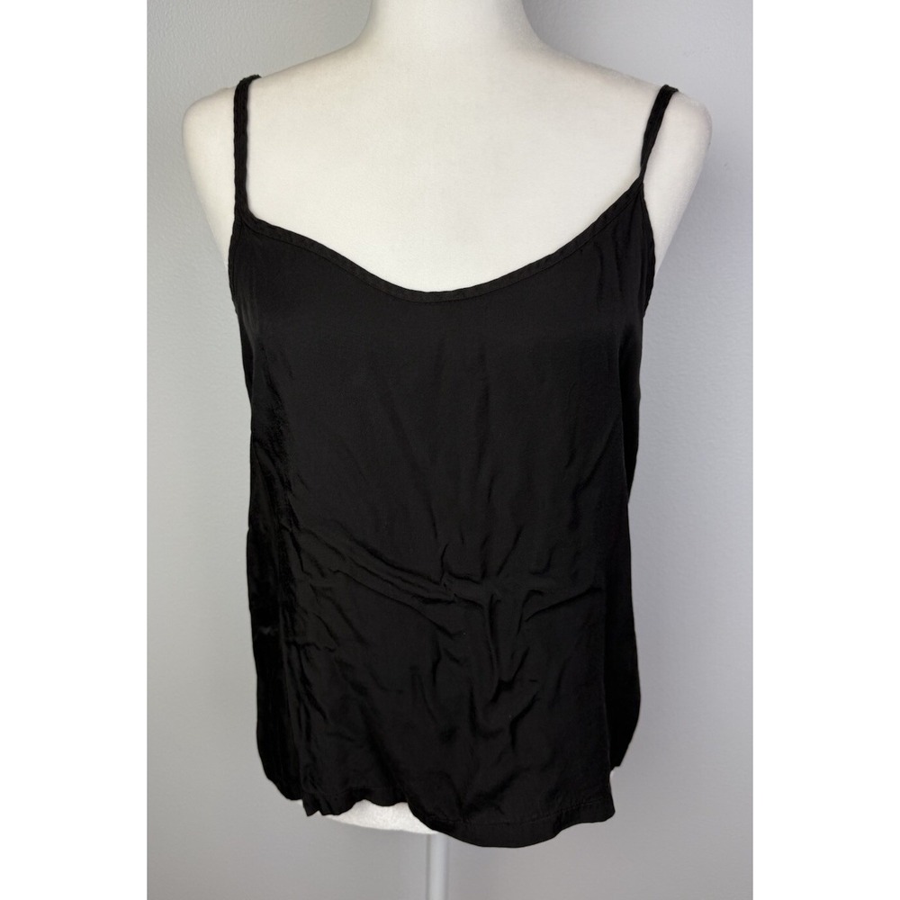 Calvin‎ Klein Womens Sleepwear Camisole Top Black Silky Feel Sz Large
